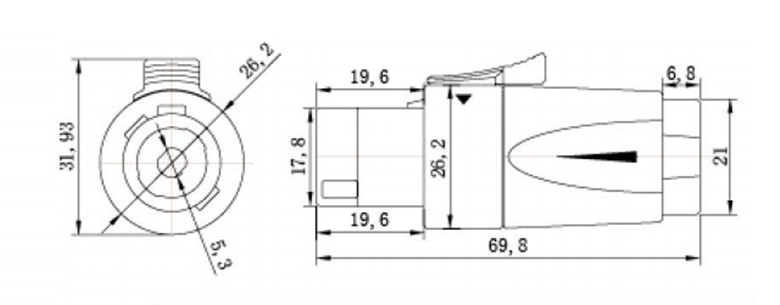 Connettore maschio per altoparlante a 4 pin (1)