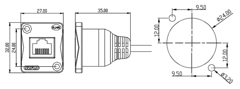 RJ45黑座子配线图纸